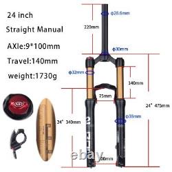 24inch Mountain Bike Air Fork Bicycle Remote Lockout Manual Control Fork