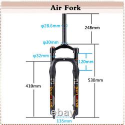 26 inch Fat Bike Air Suspension Fork 1-1/8 Disc Brake 4.0 Tire MTB Beach Fork