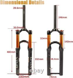 BUCKLOS 24 Air Suspension Fork MTB 10015mm Thru Axle/9mm QR Fold/Electric Bike