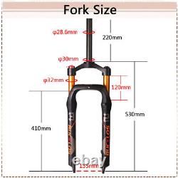 BUCKLOS? 26×4.0 Fat/SnowithMTB Bike Air Fork Suspension 1-1/8 Disc Brake Fork US