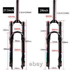 Mountain Bike Air Fork MTB Bicycle Suspension Forks 26/27.5/29 Inch Straight